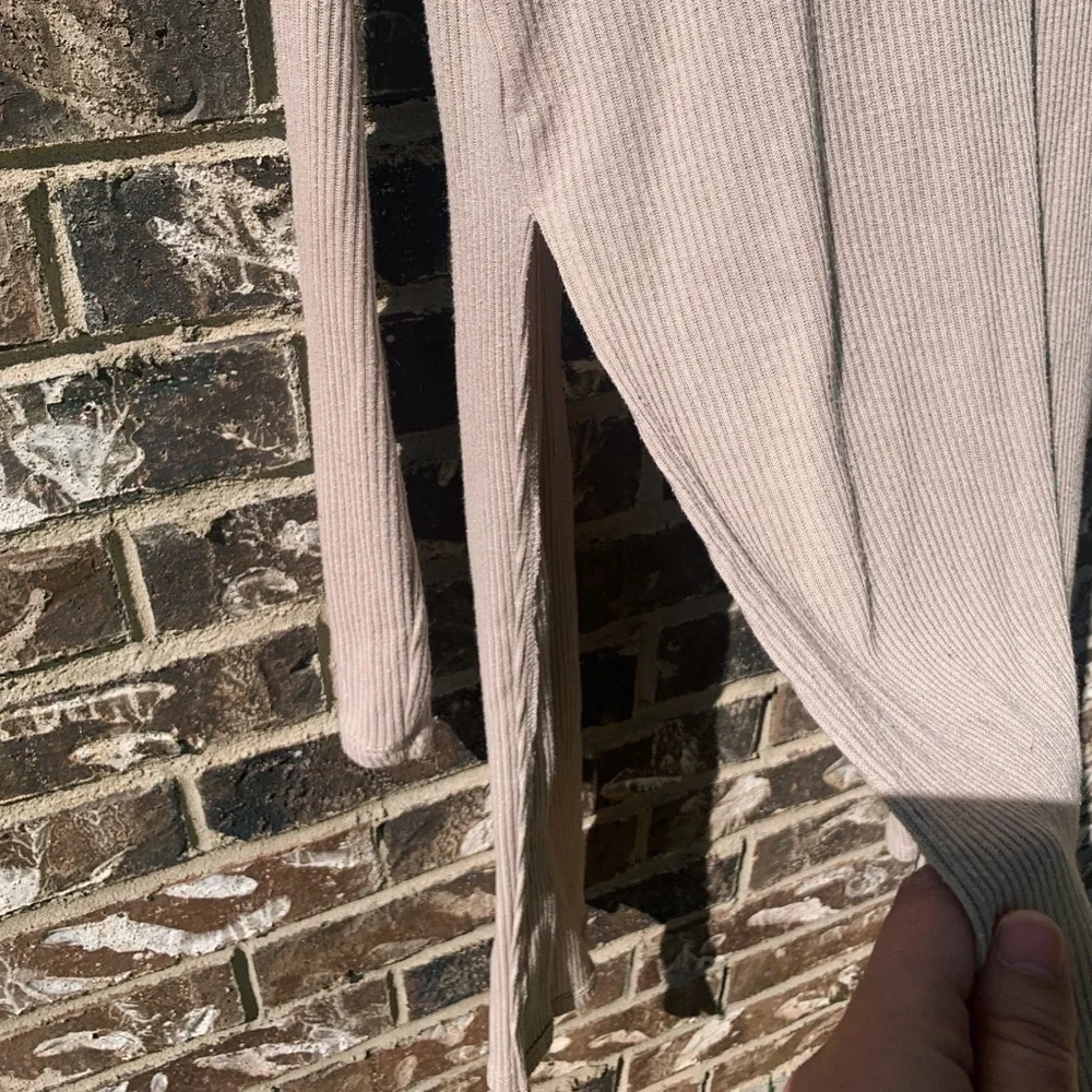 Tan Ribbed Cardigan - Picture 6 of 7